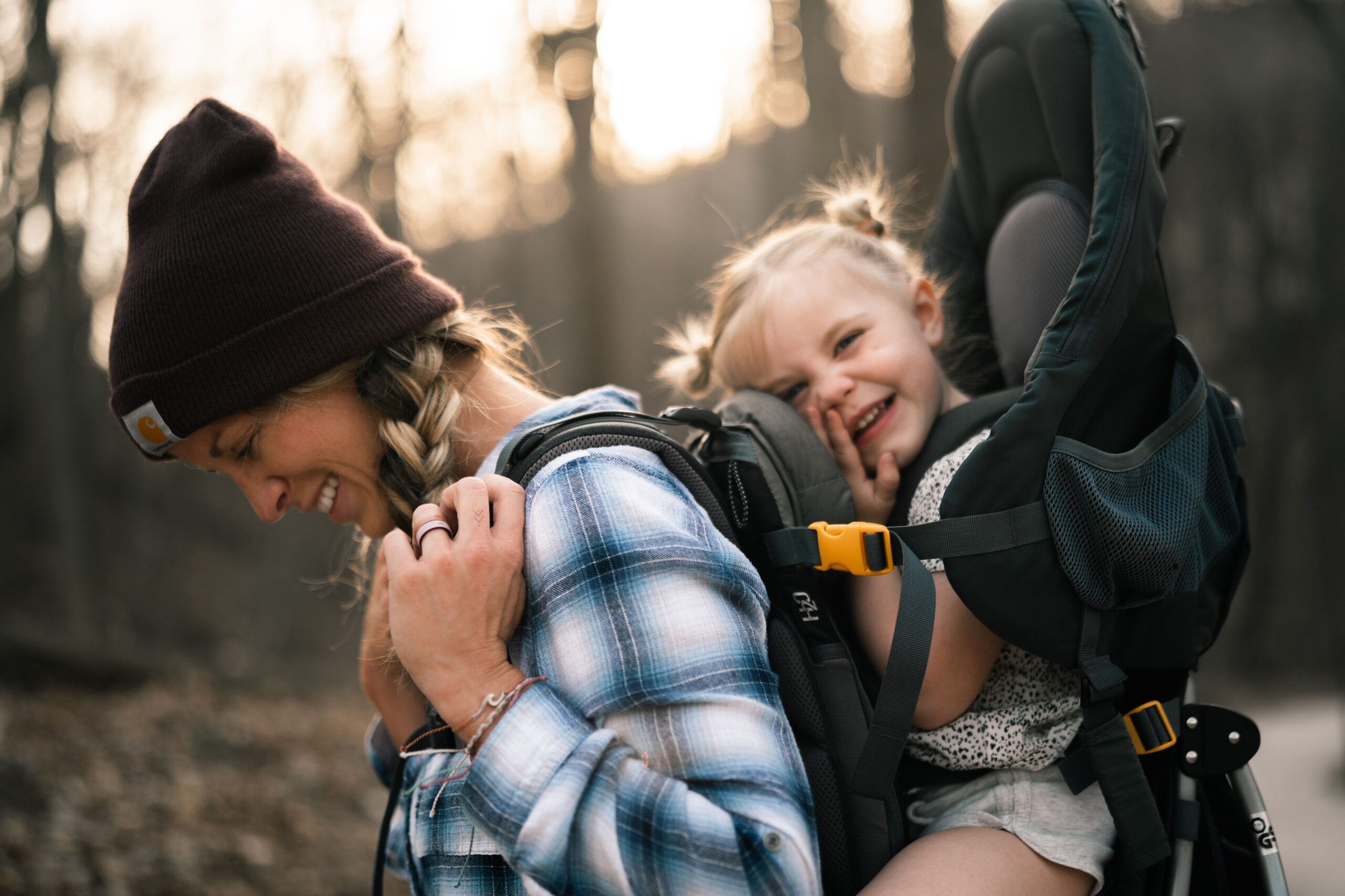 pexels photo 7722093 7722093 Mother and daughter enjoying an outdoor hike in the woods during autumn, showcasing happiness and bonding.